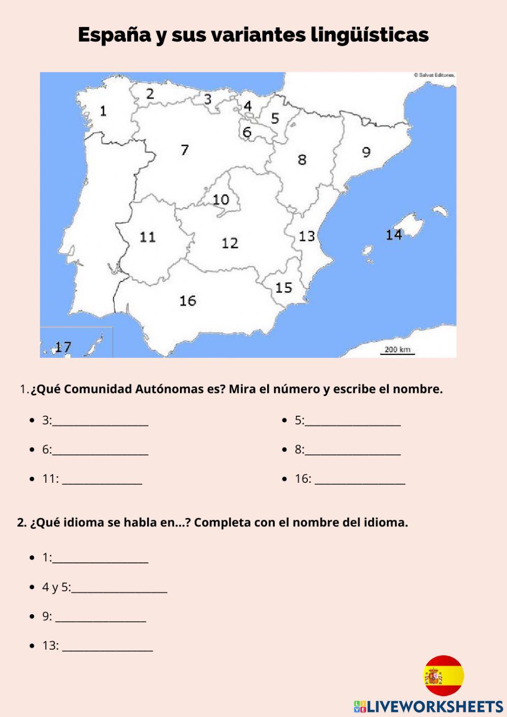 Comunidades Autónomas y variedad lingüística