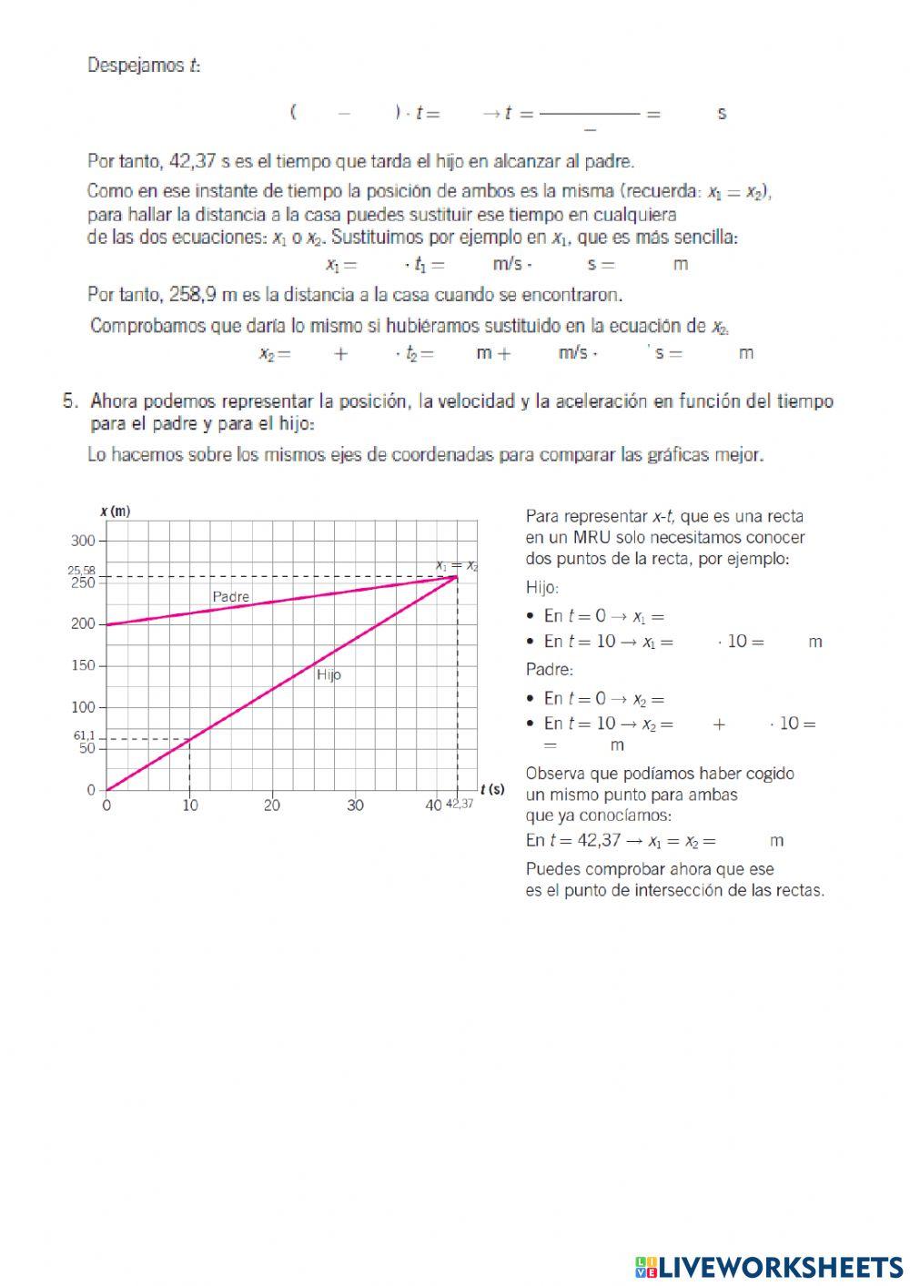 FyQ 4º ESO- Problema Cinemática ENCUENTRO (igual sentido)