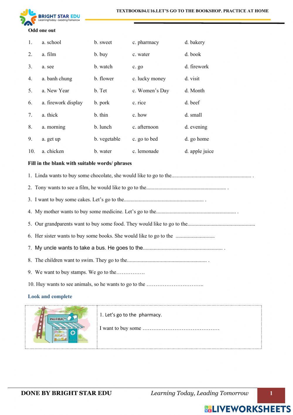 (Grade04).U16.Let's go to the bookshop .Practice at home