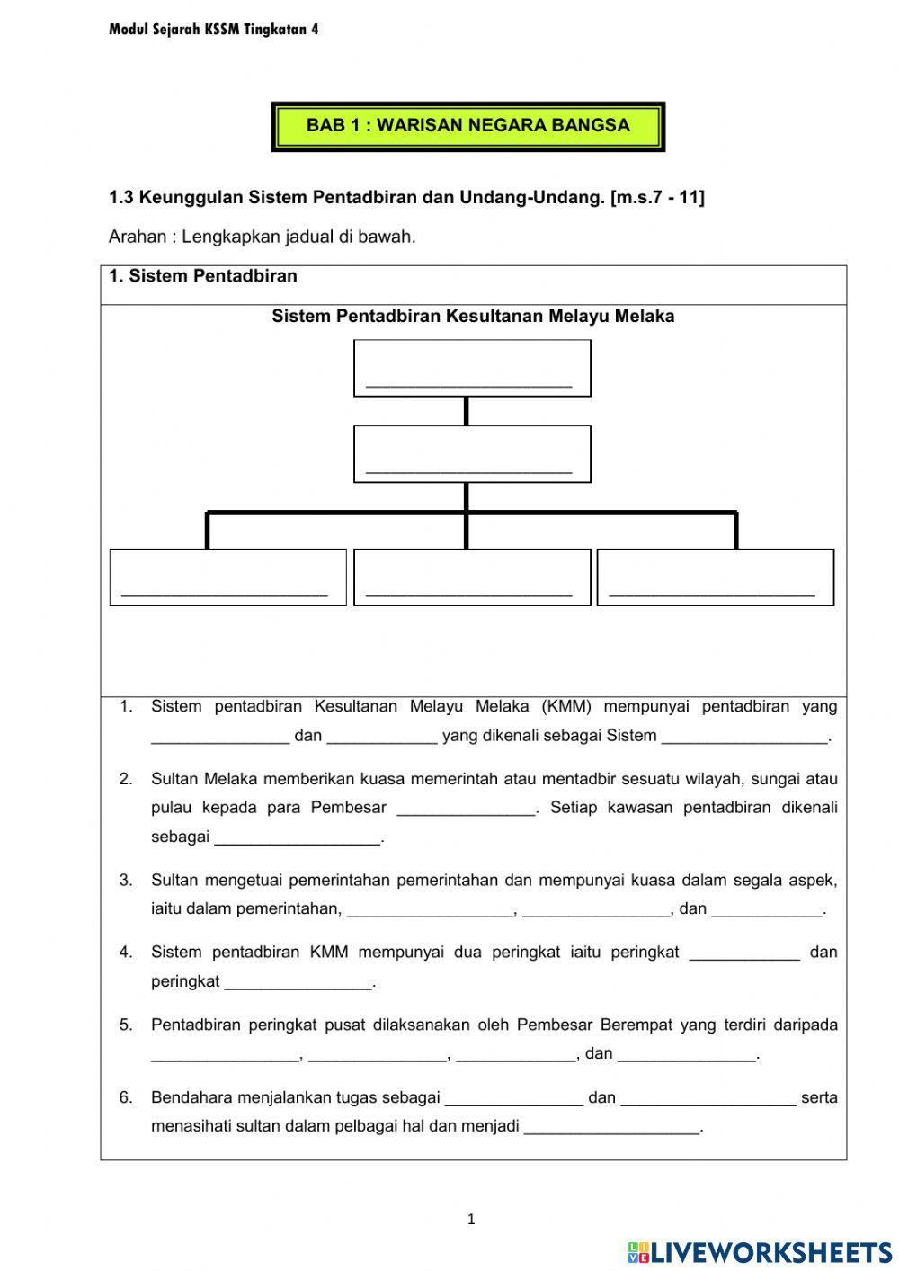 Sejarah Tingkatan 4 Topik 1.3 (1) Sejarah Tingkatan 4 Topik 1.3 (1)