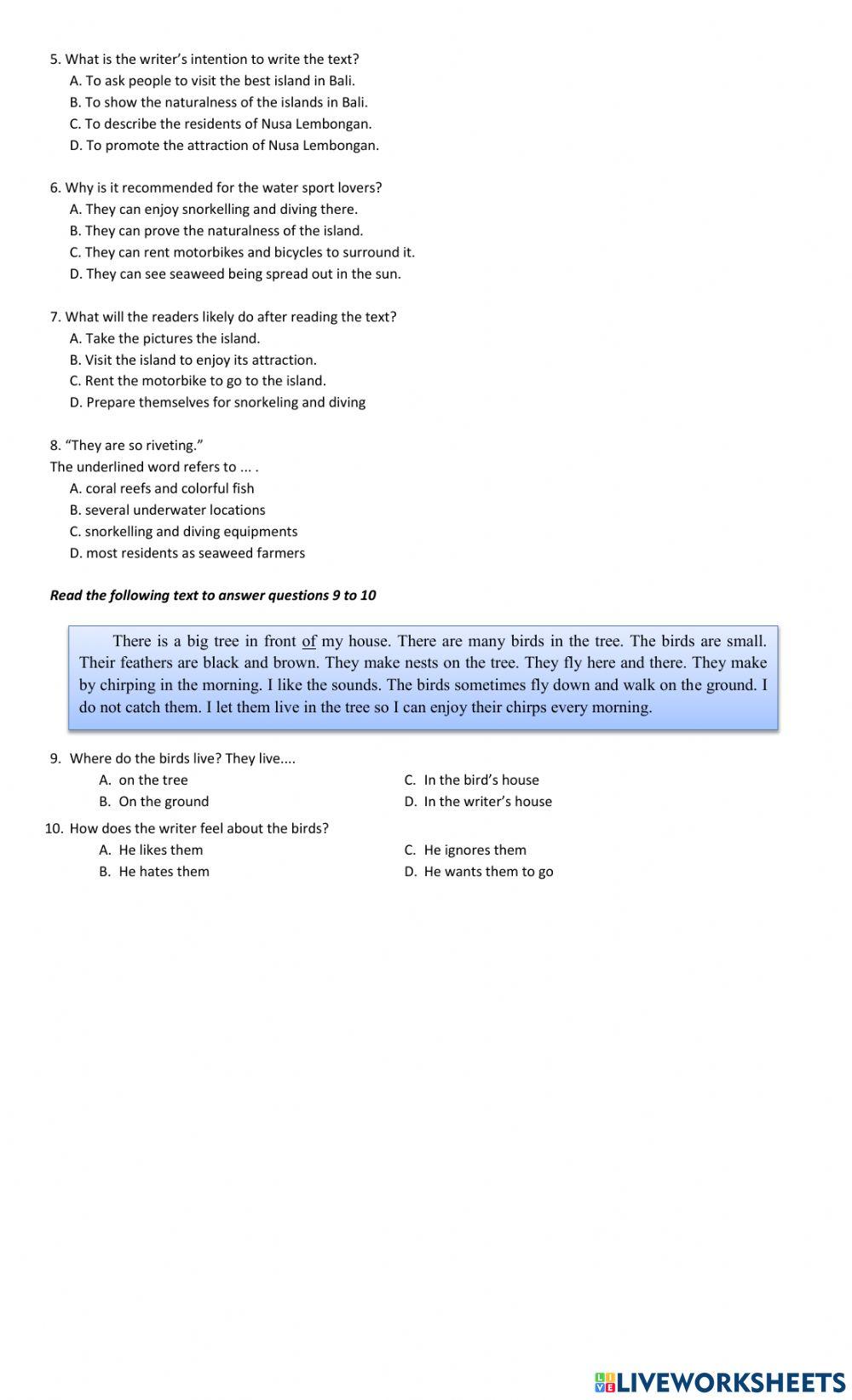 LATIHAN SOAL DESCRIPTIVE TEXT