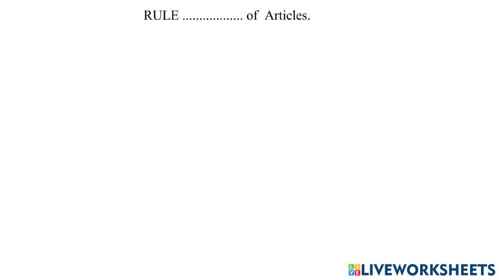 Rule 2 - Articles