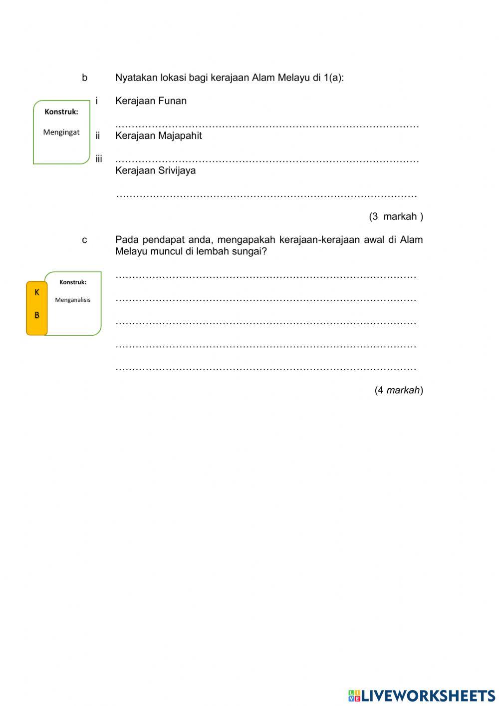 Sejarah Tingkatan 2 Subtopik 1.3 & 1.4