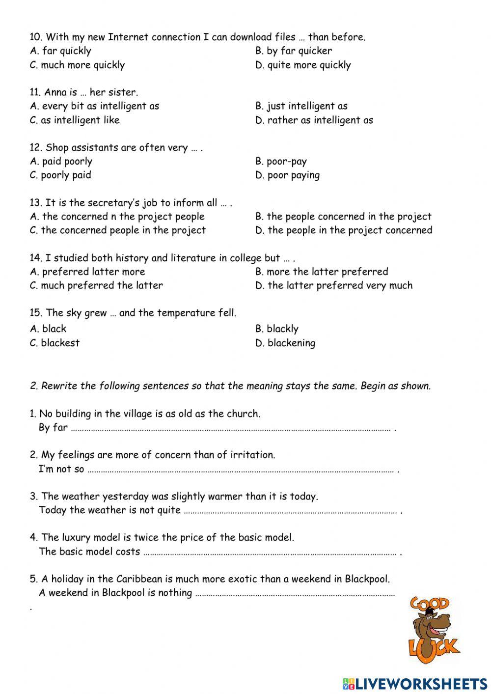 Mastermind Unit 23 Grammar Test