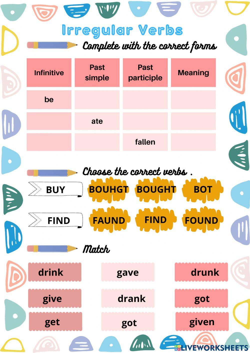 Irregular verbs