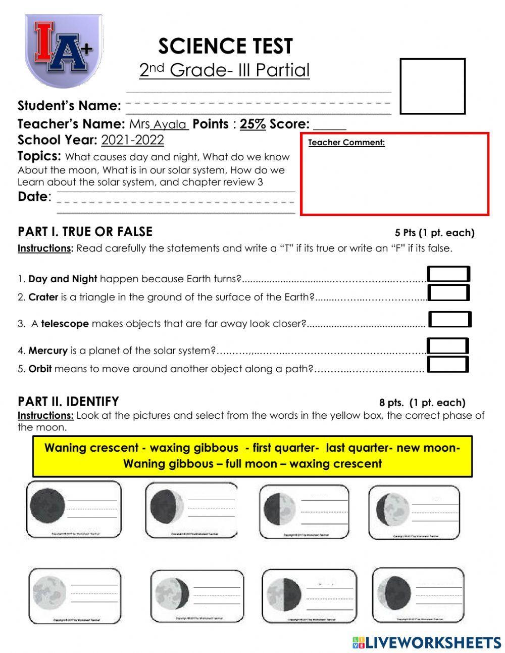 2nd science test iiip