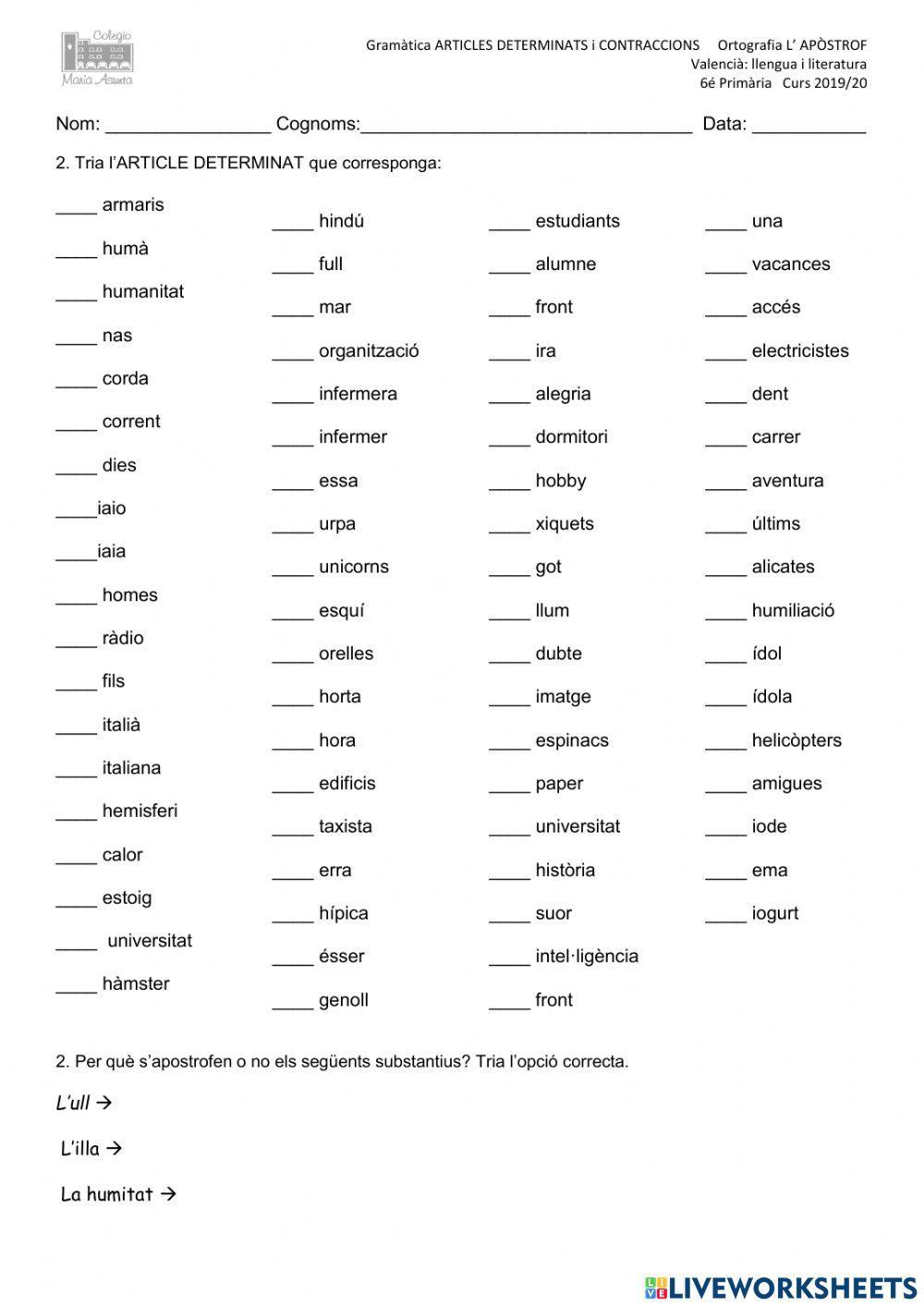 Apostrofació i contraccions