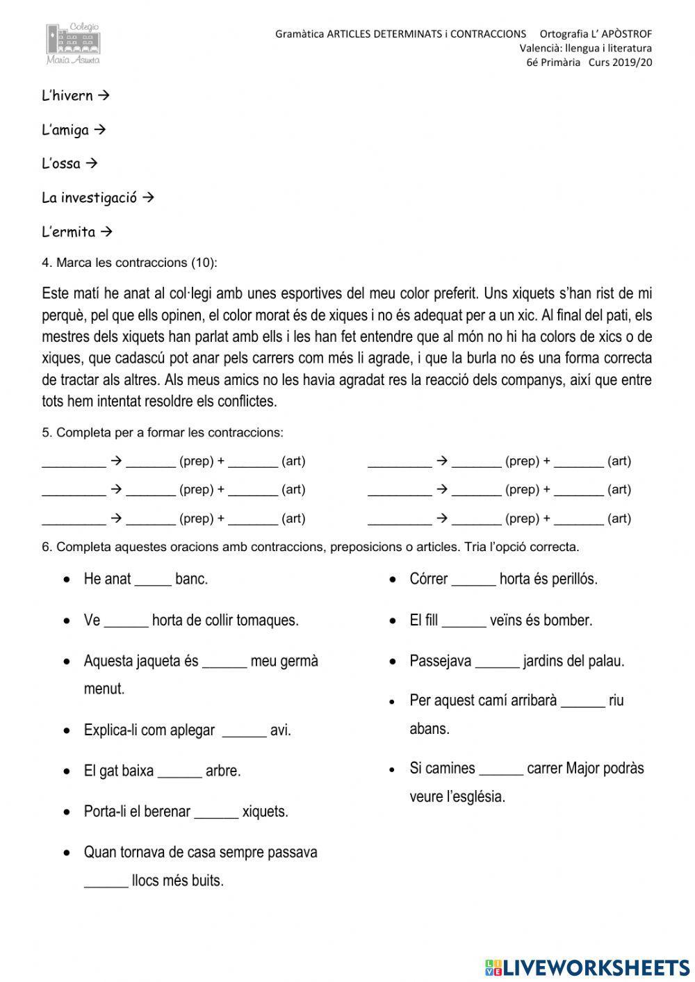 Apostrofació i contraccions