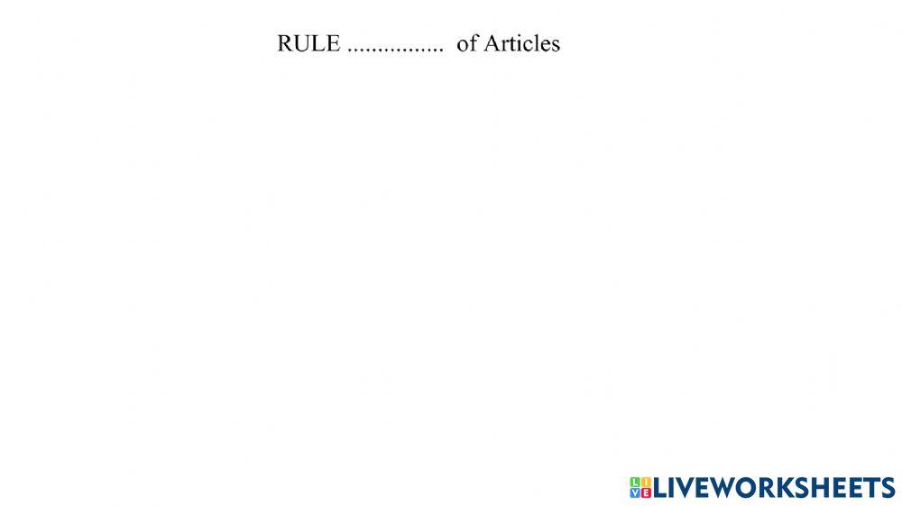 Rule 3 - Articles