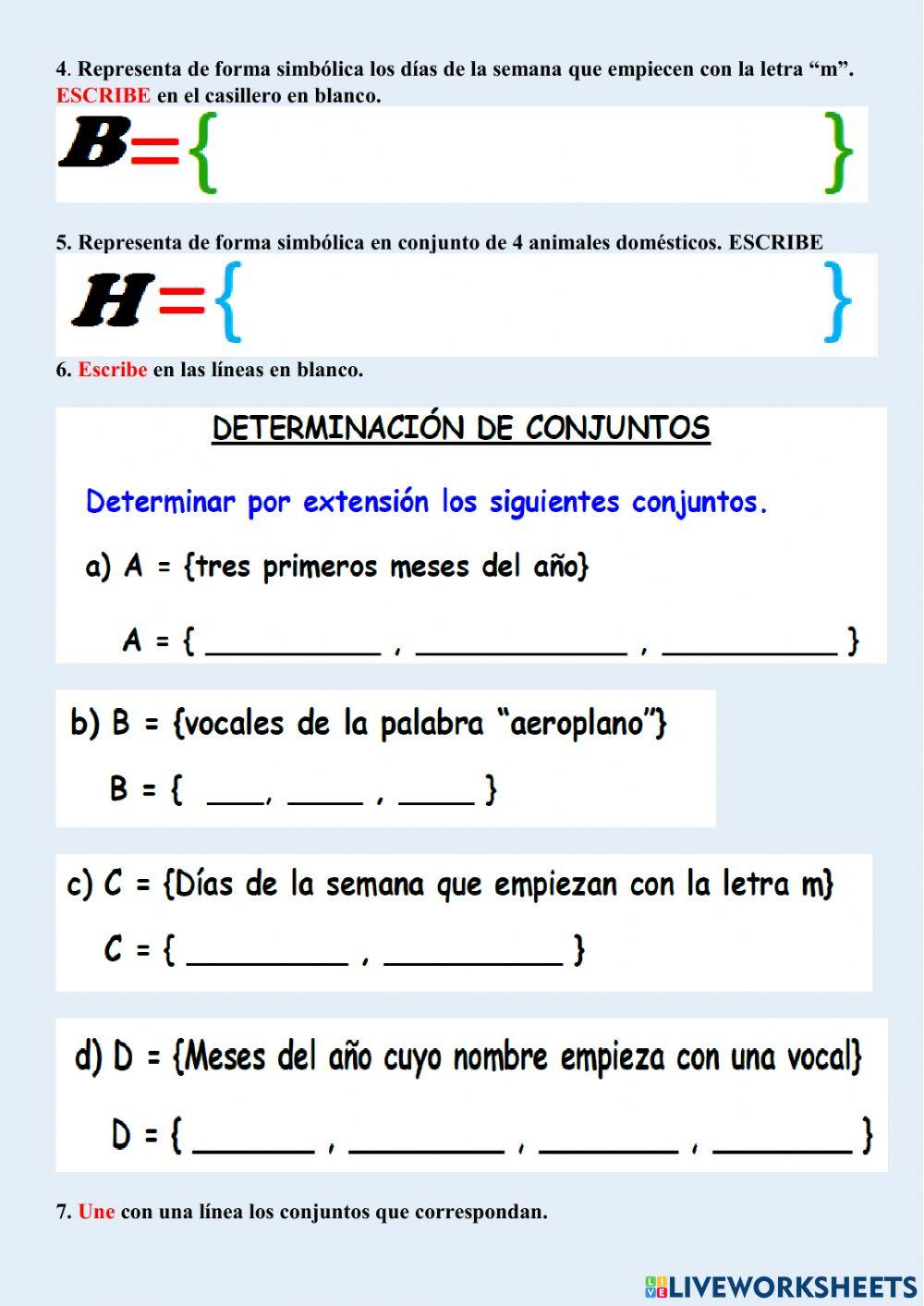 Representación y determinación de conjuntos