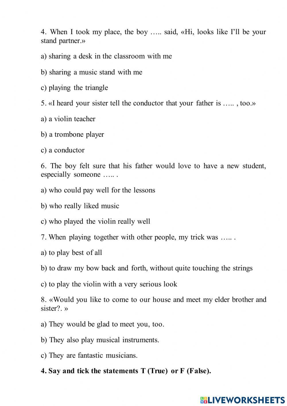 In the school orchestra