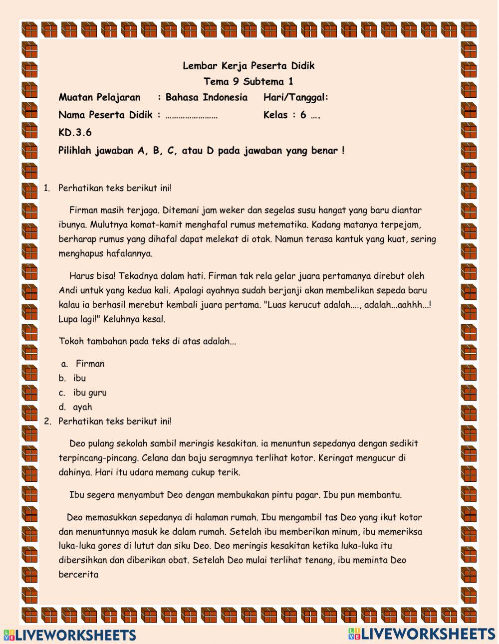 PS 2 Bahasa Indonesia Tema I