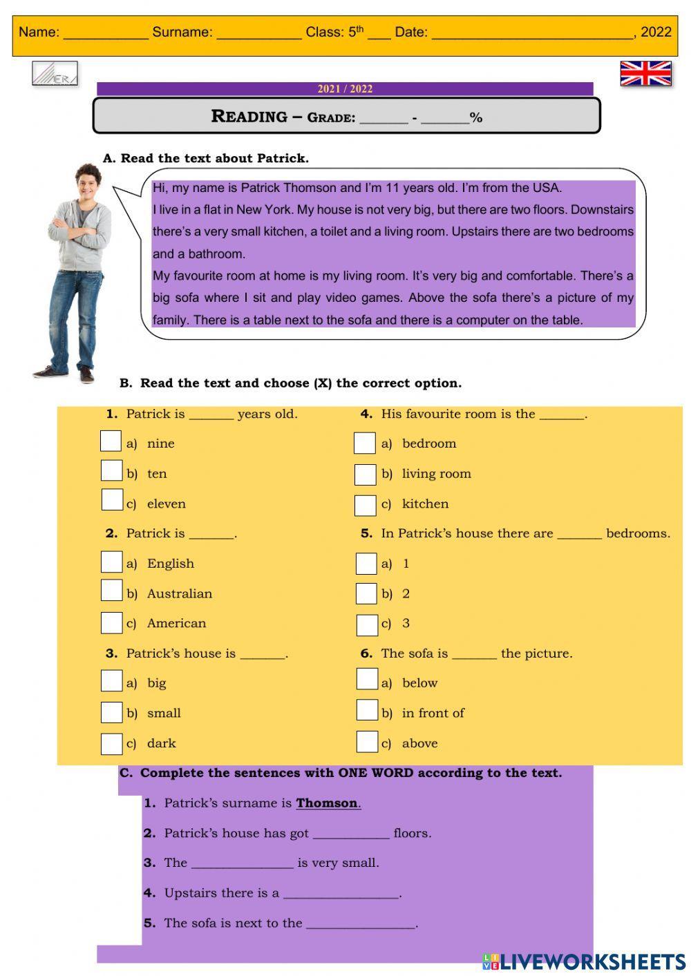 Home sweet home- reading