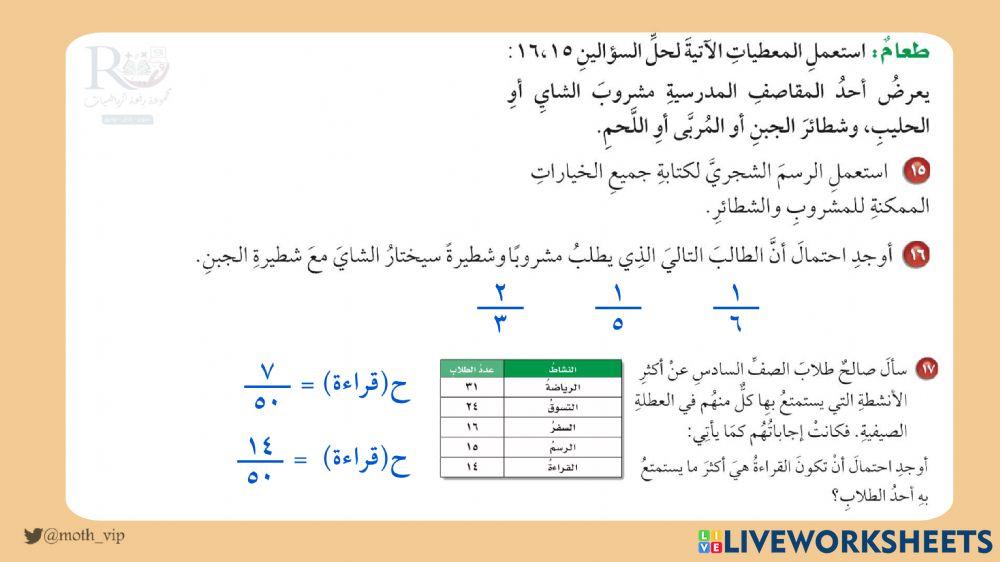 سادس اختبار الفصل الثامن