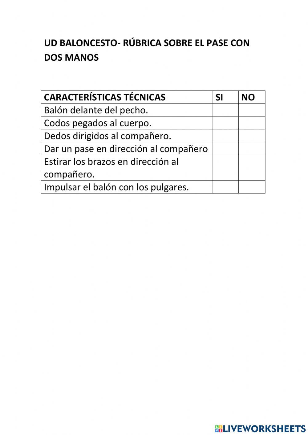 Rubrica pase con dos manos