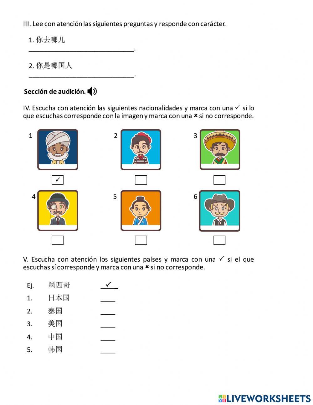 Examen chino modulos 13-14
