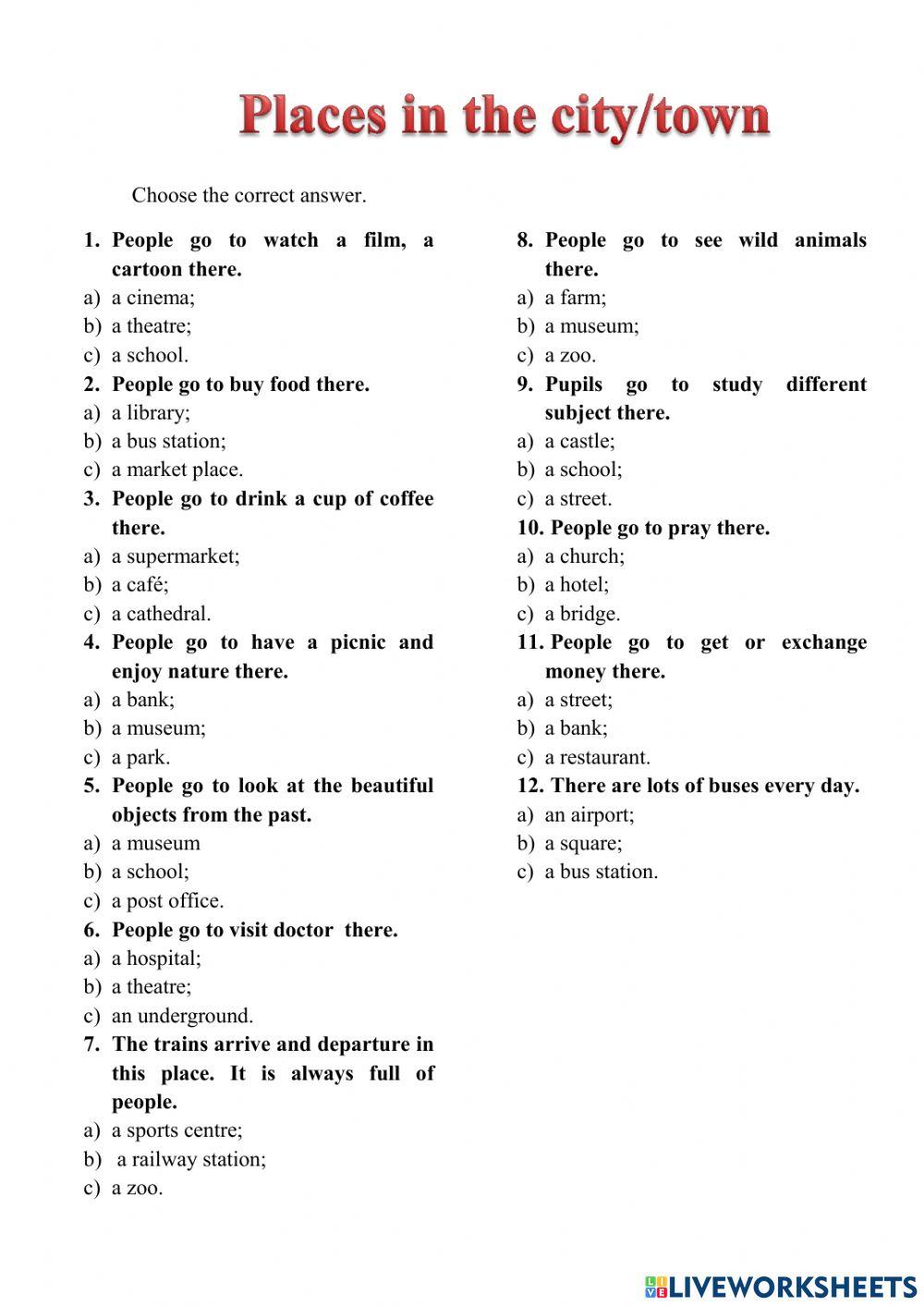 Places in the city-town