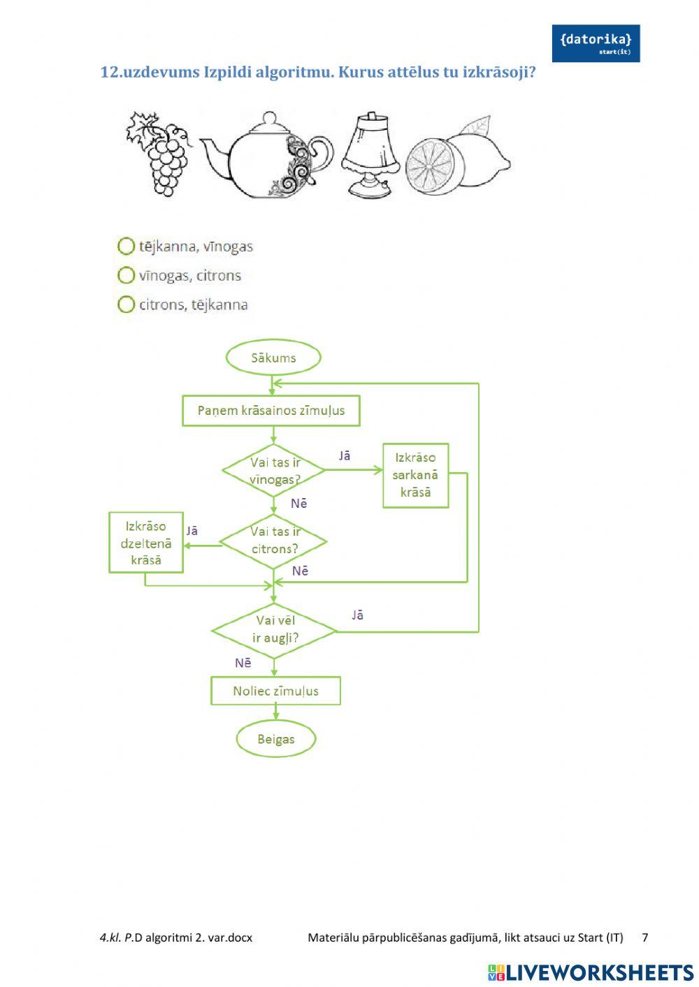 Algoritmi. pārbaudes darba 2. variants