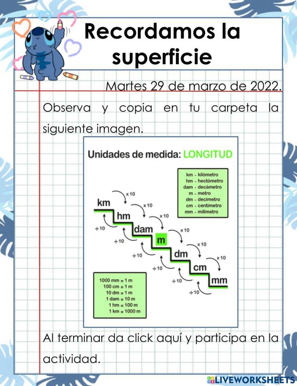 Recordamos superficie.