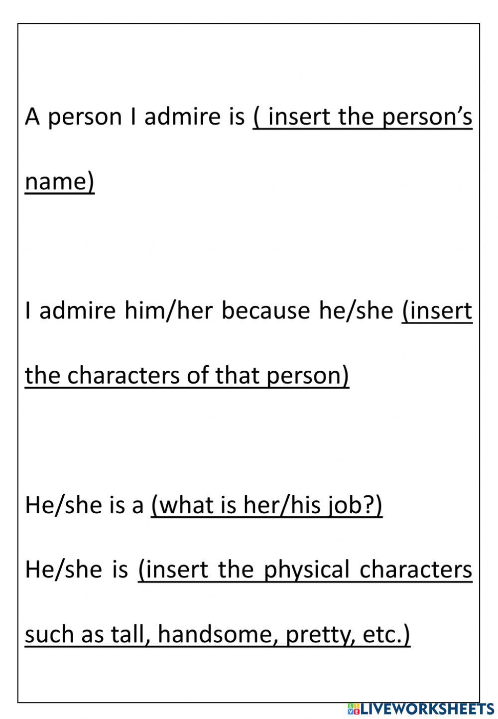 A Person I Admire (Form 4 Unit 2)