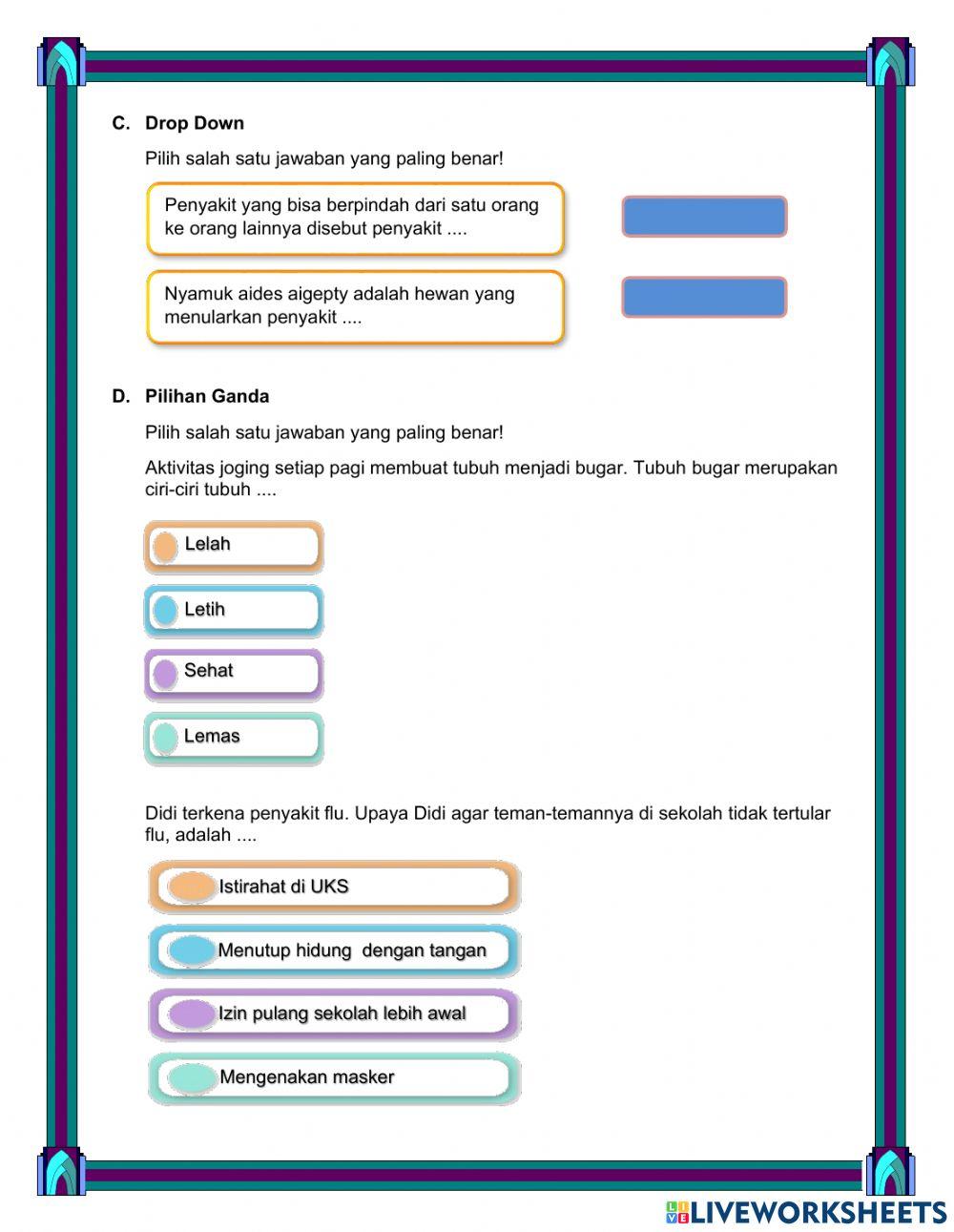 Latihan Soal Penyakit Menular dan Tidak Menular