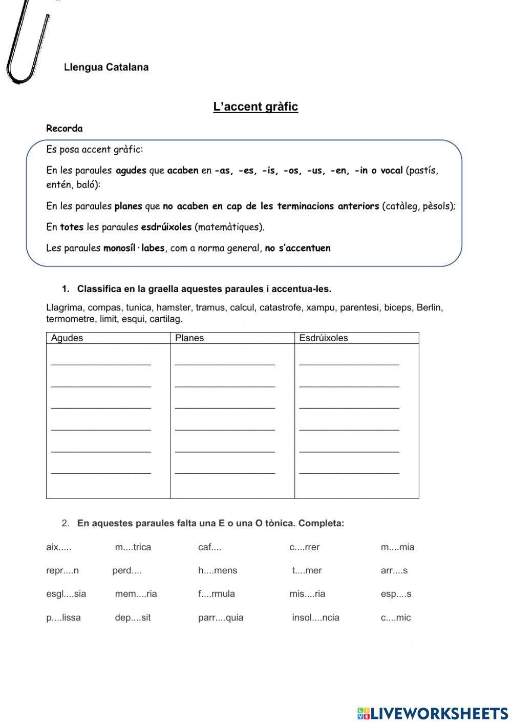  Exercicis accentuació