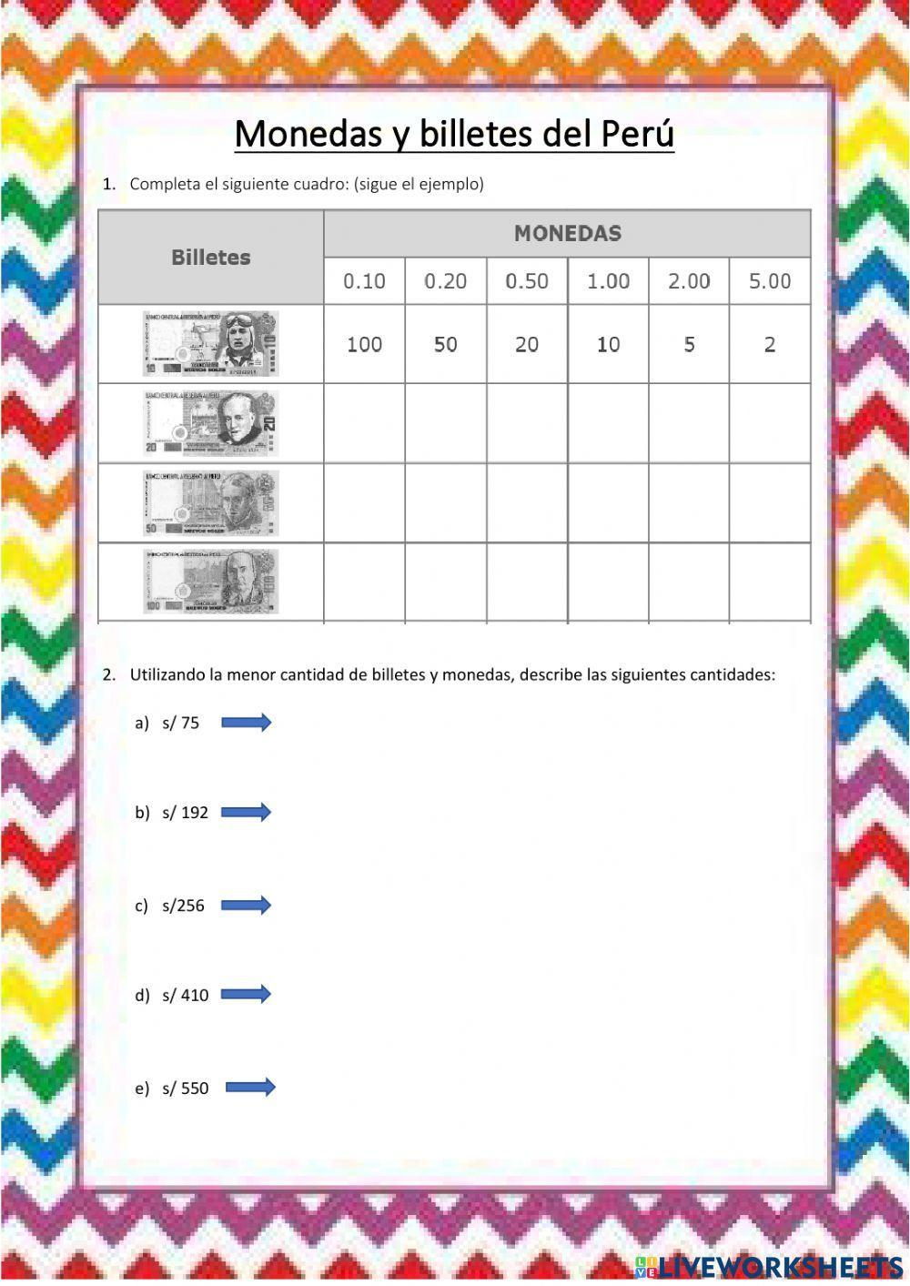 Billetes y monedas del Perú