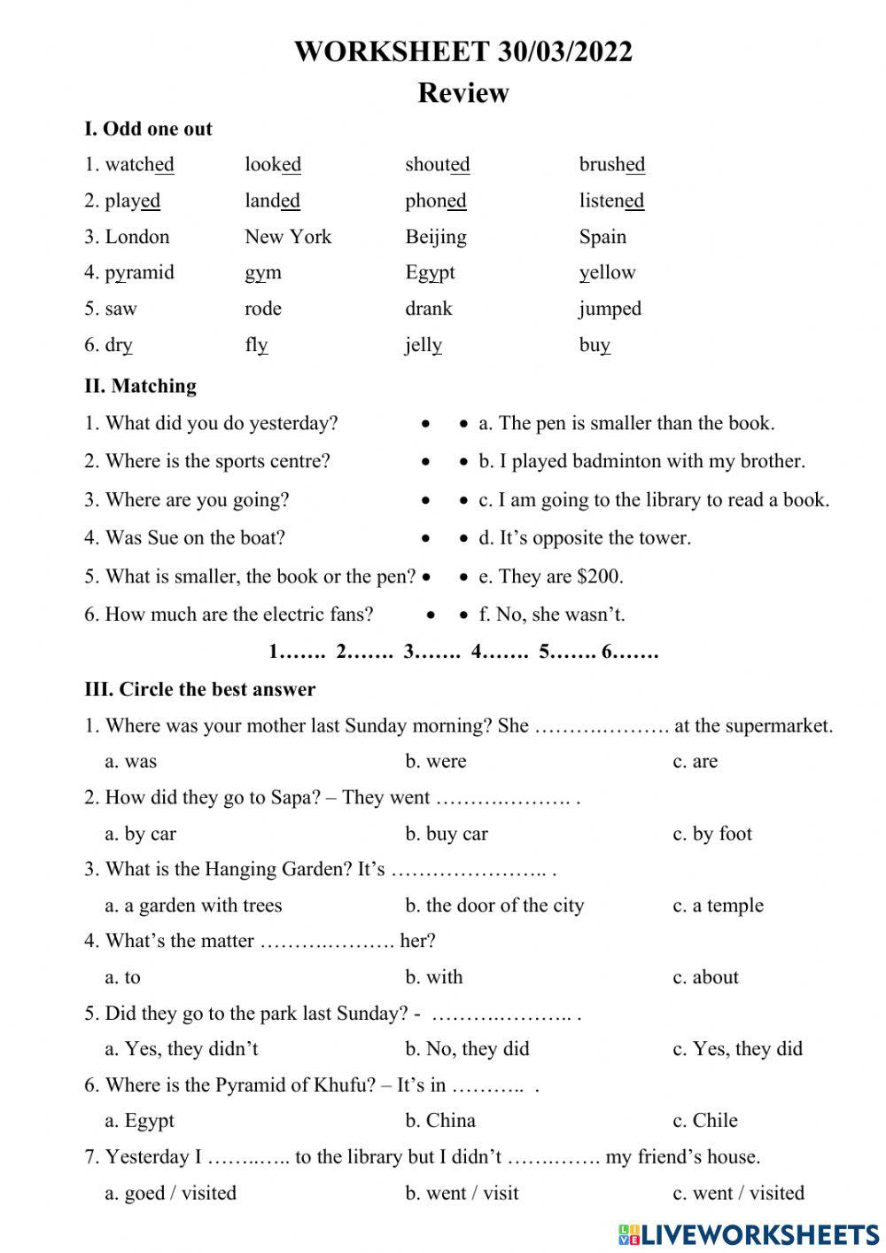 Worksheet 30-3