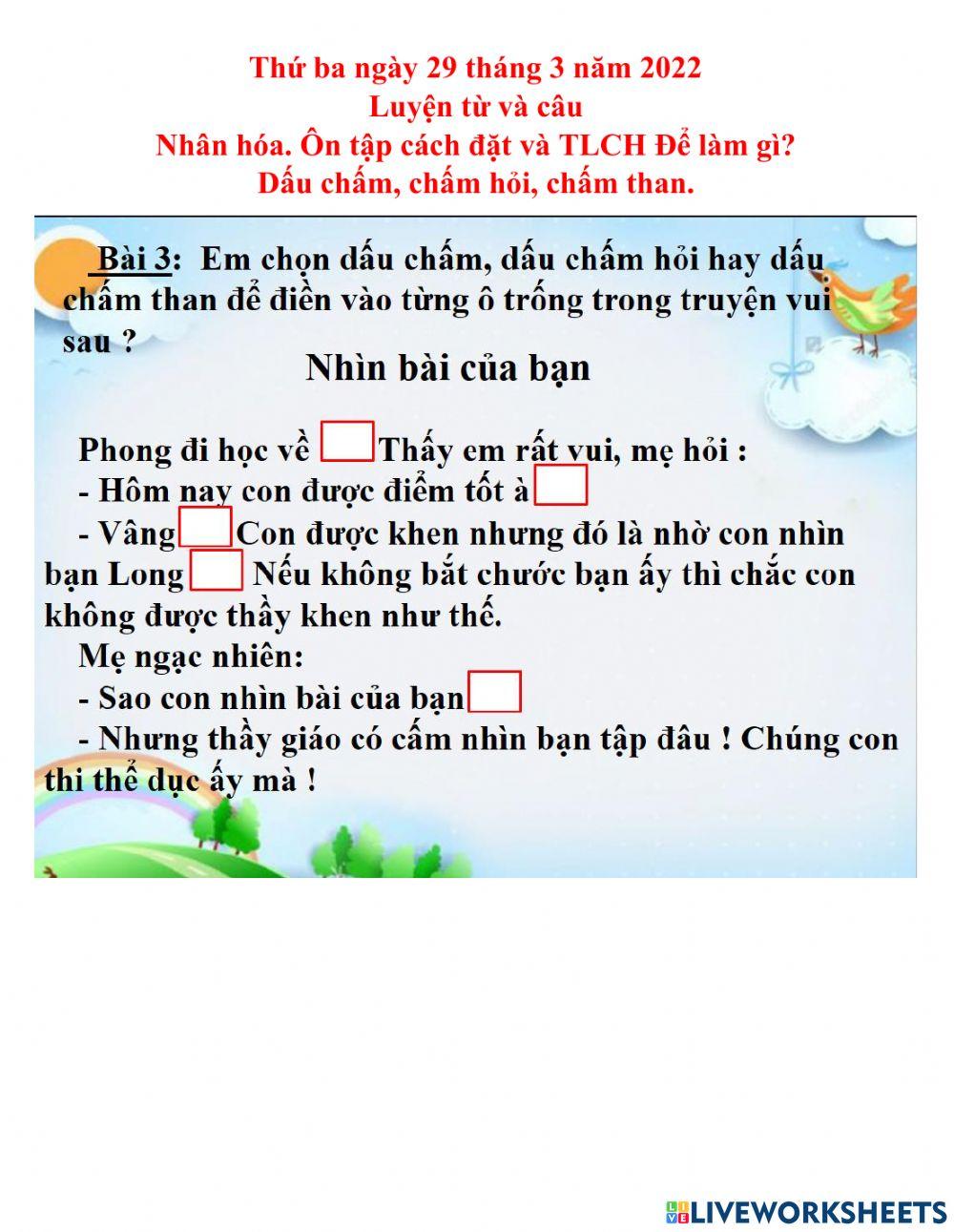 LTVC tuần 28 lớp 3