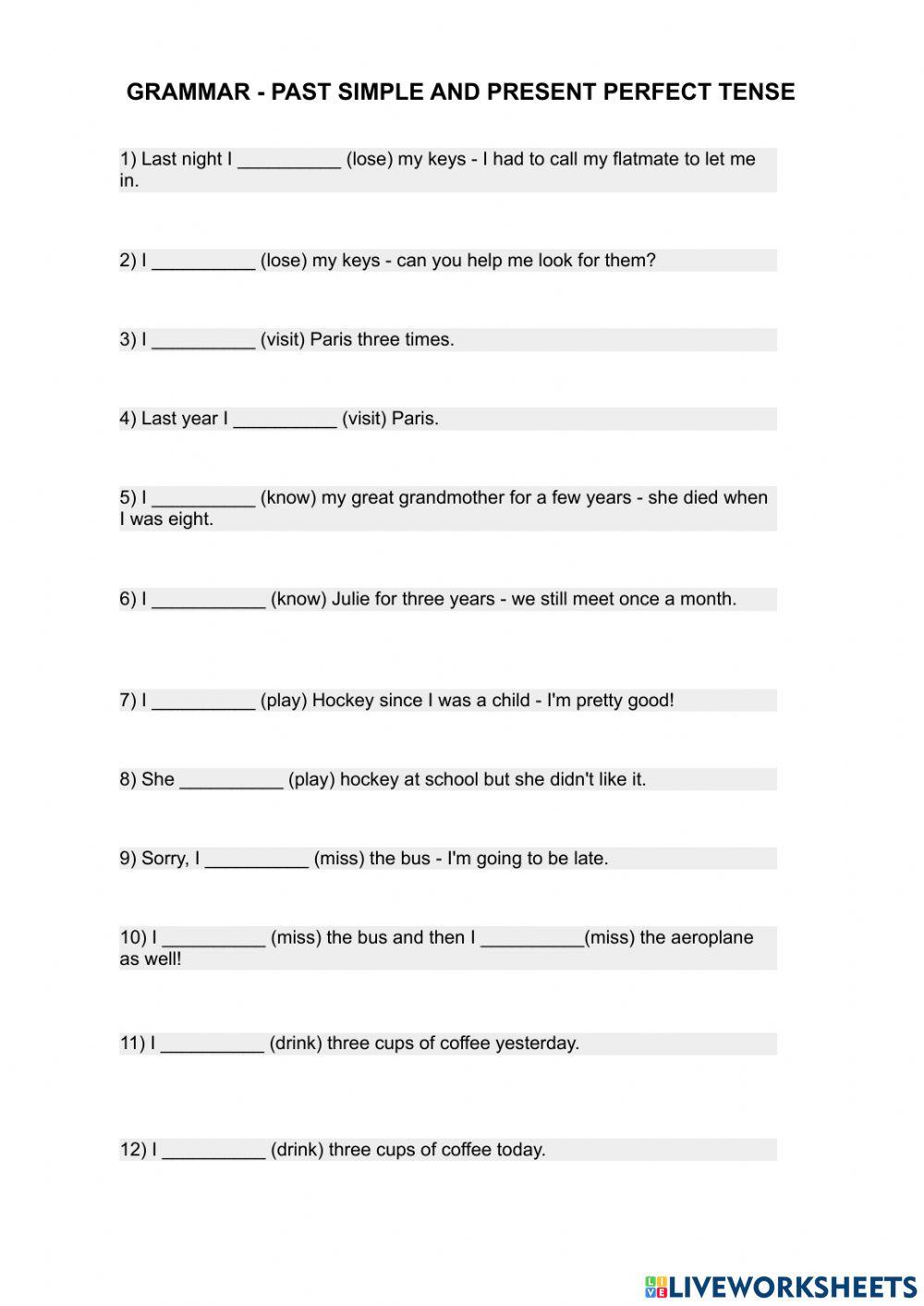 Past simple and present perfect