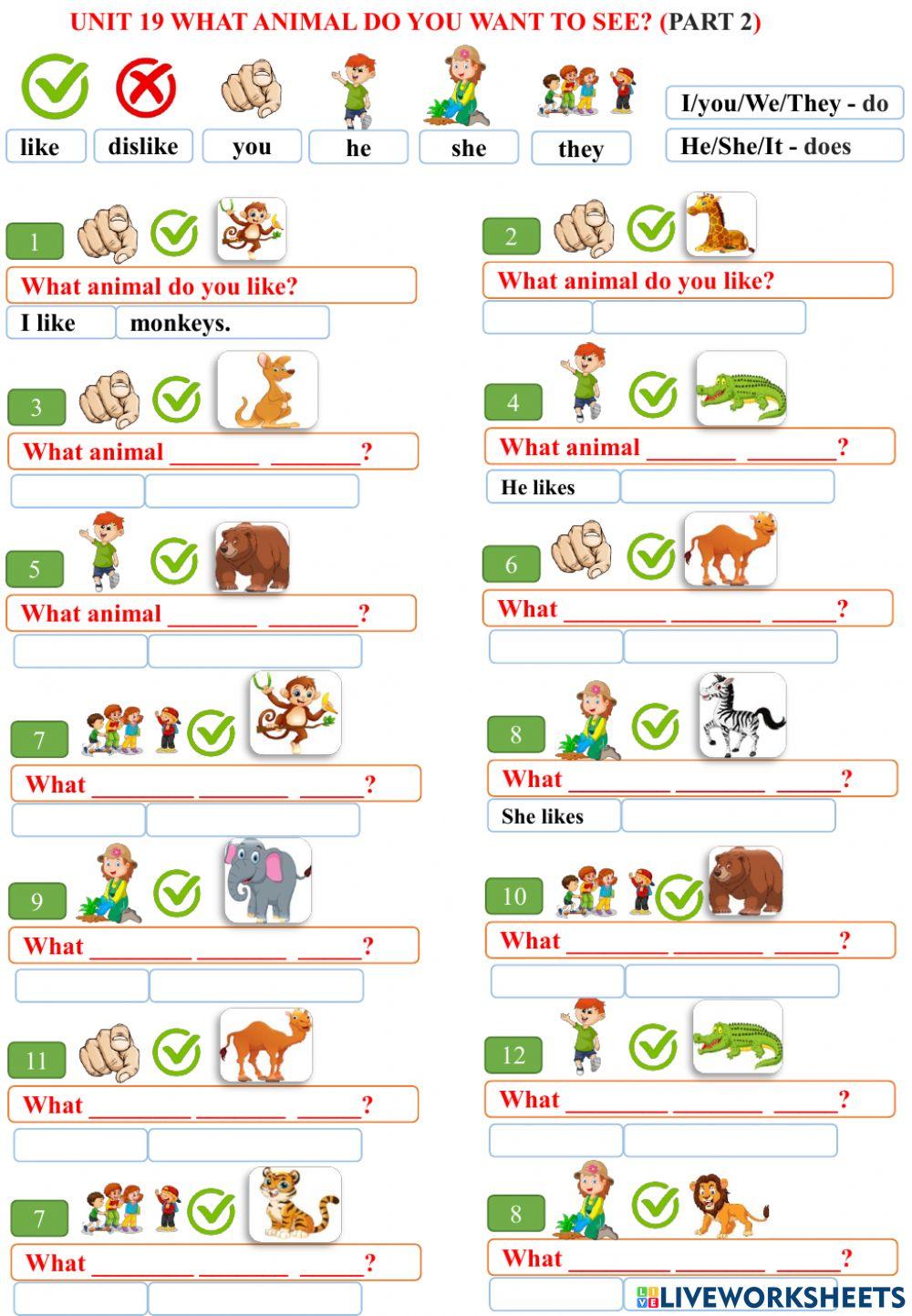 Unit 19 what animal do you want to see? (part 2)