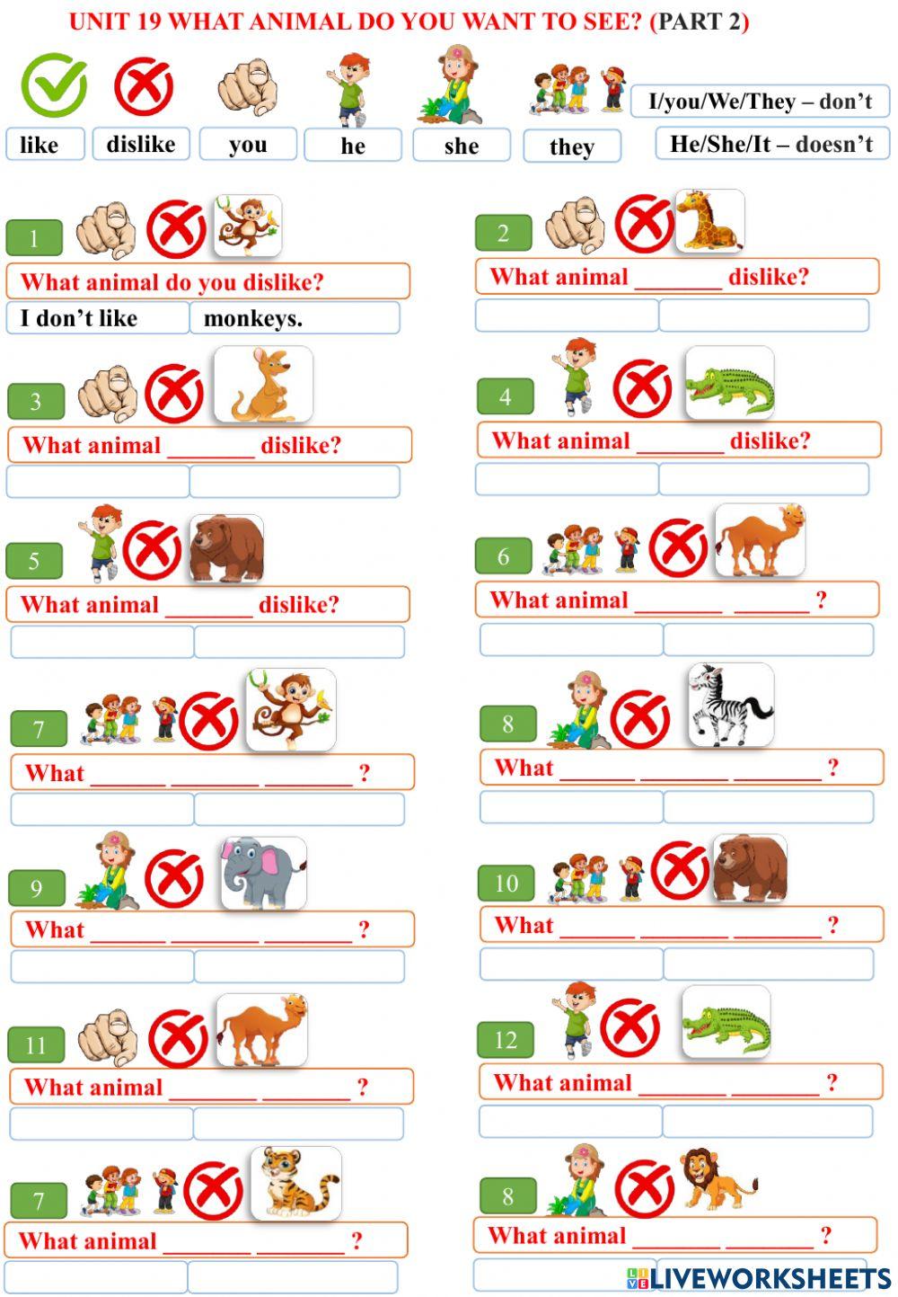 Unit 19 what animal do you want to see? (part 2)