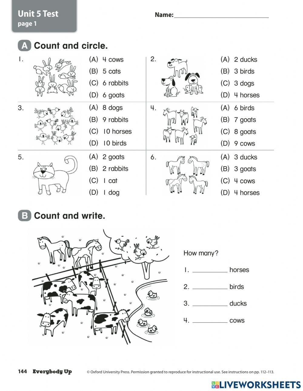 Everybody Up Start Test Unit 5
