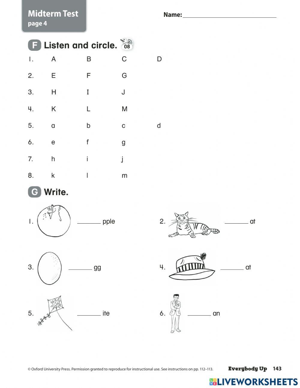Everybody Up start Test Midterm