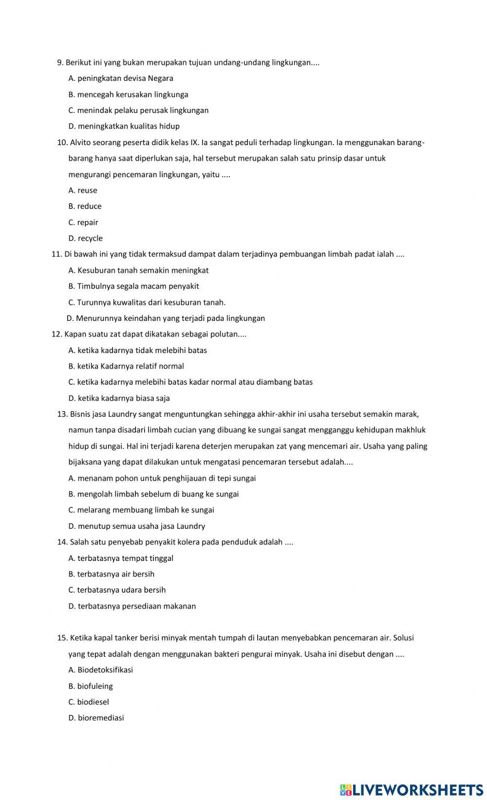 Uh pencemaran lingkungan