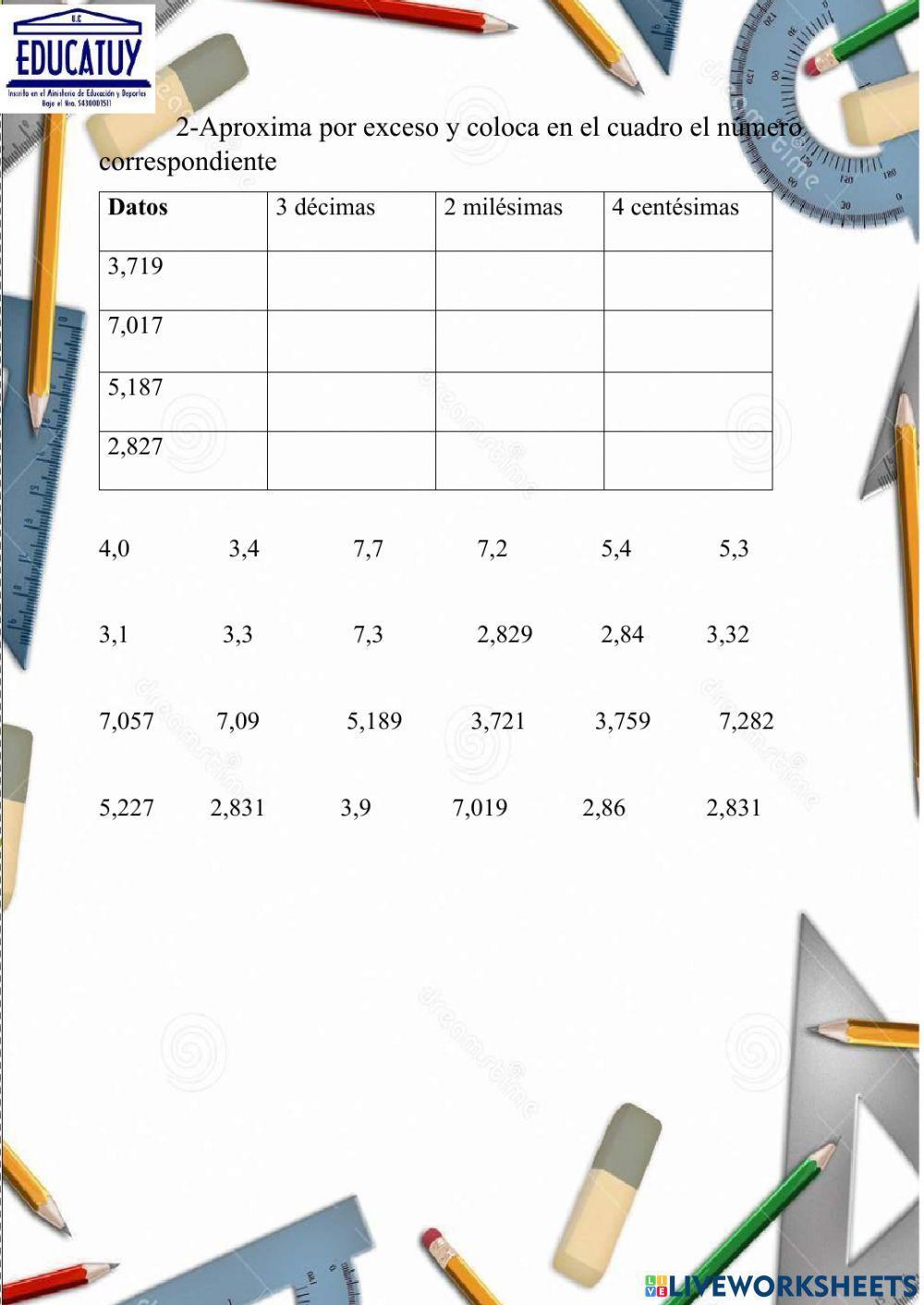 Aproximación por exceso y por defecto