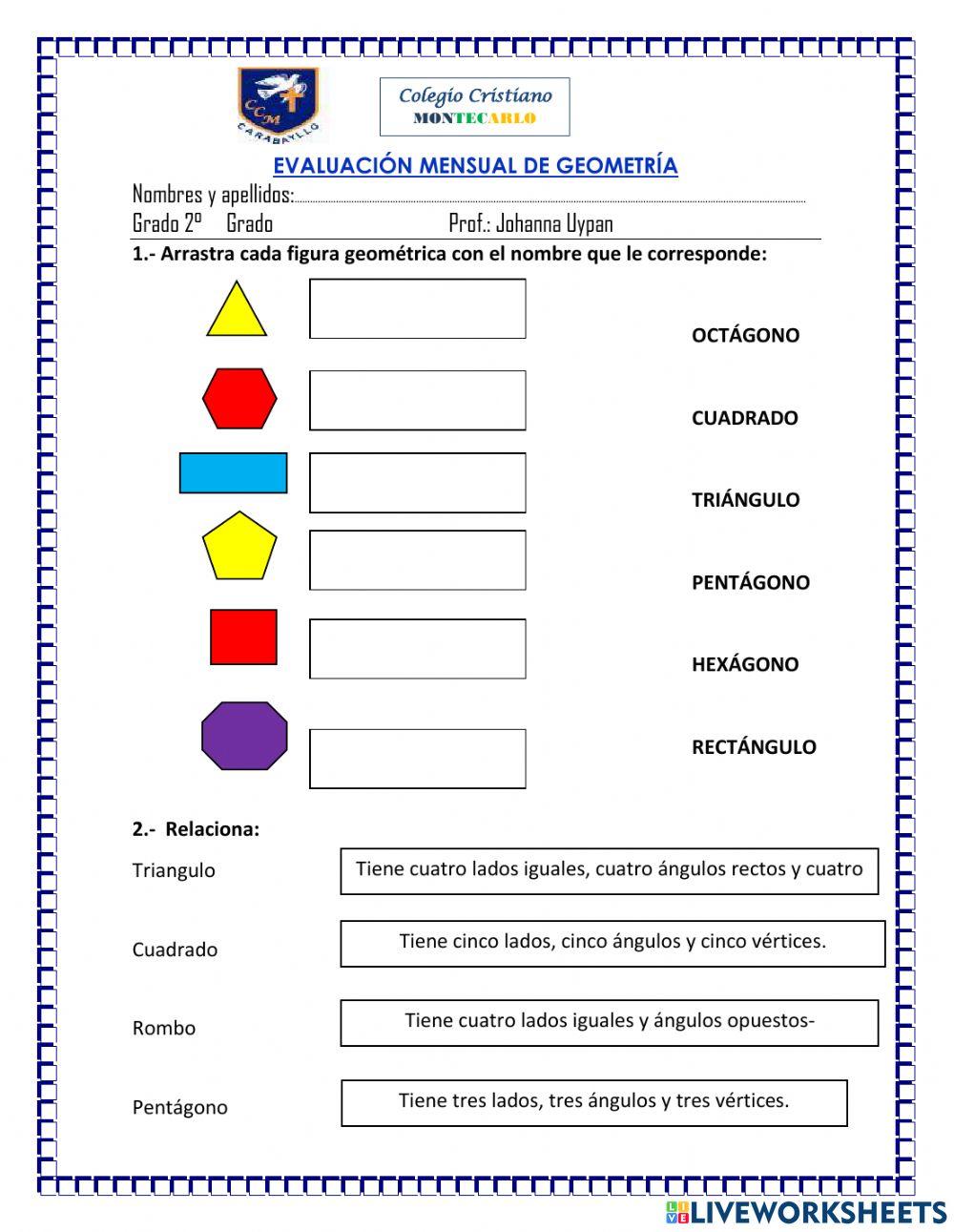 Evaluación mensual de geometría