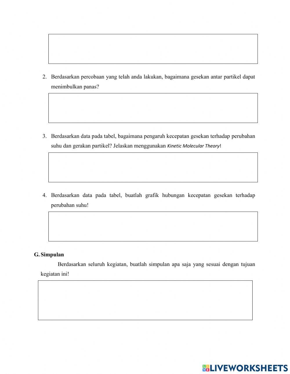Lembar Kerja Praktikum Gesekan dan Panas Berbasis PhET