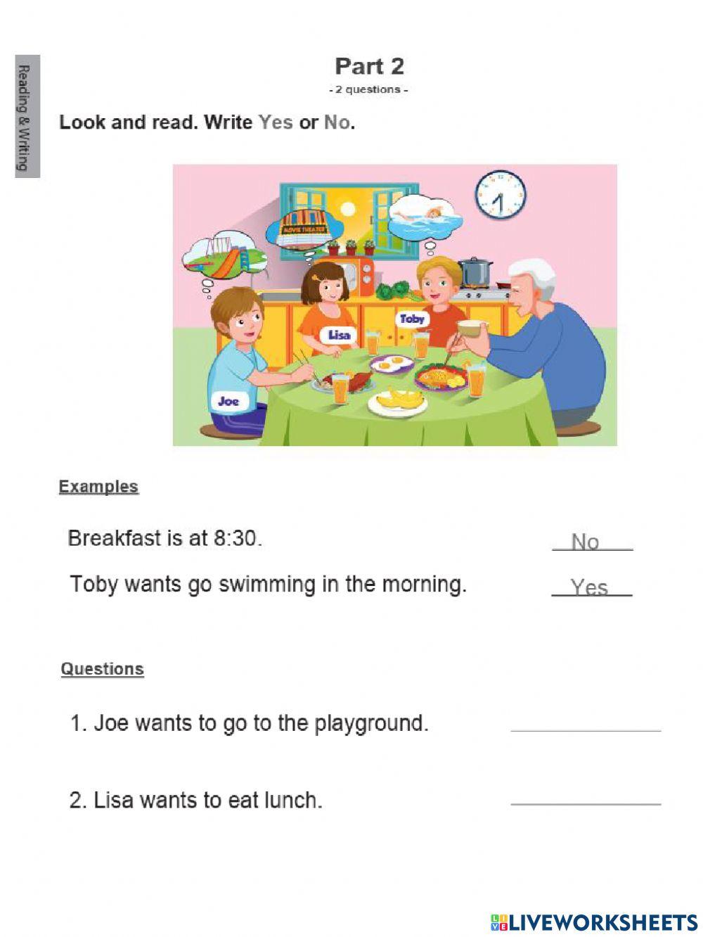 Reading and writing test theme 6 level 3