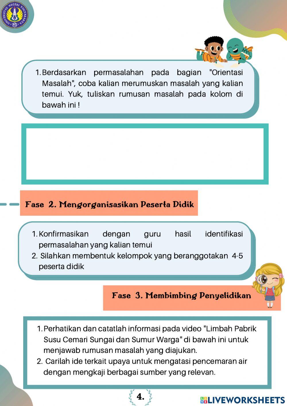 E-LKPD IPA Berbasis PBL Terkait Pencemaran Air