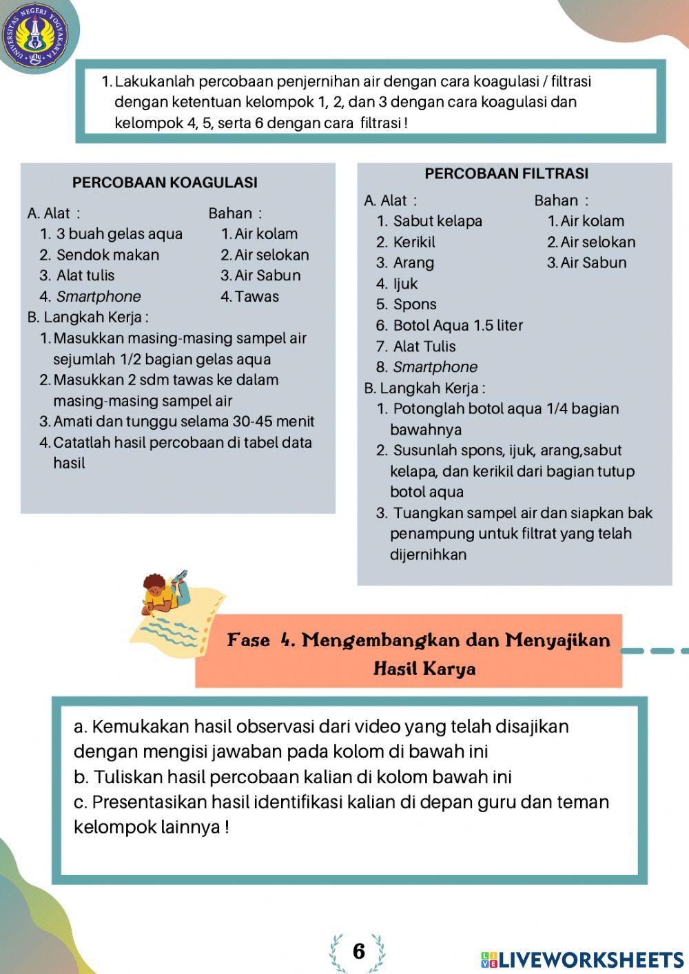 E-LKPD IPA Berbasis PBL Terkait Pencemaran Air