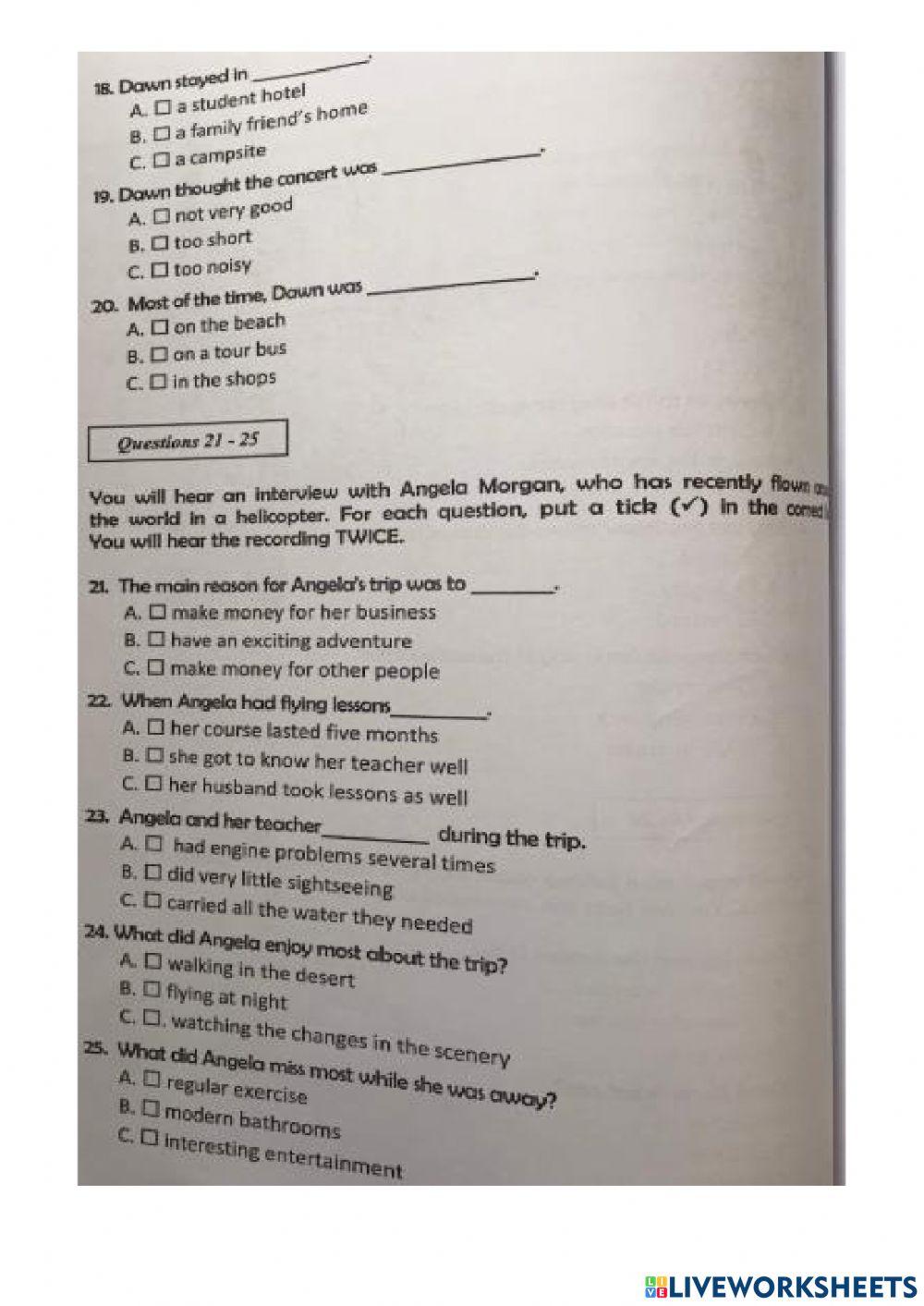 Listening A2-Test 14