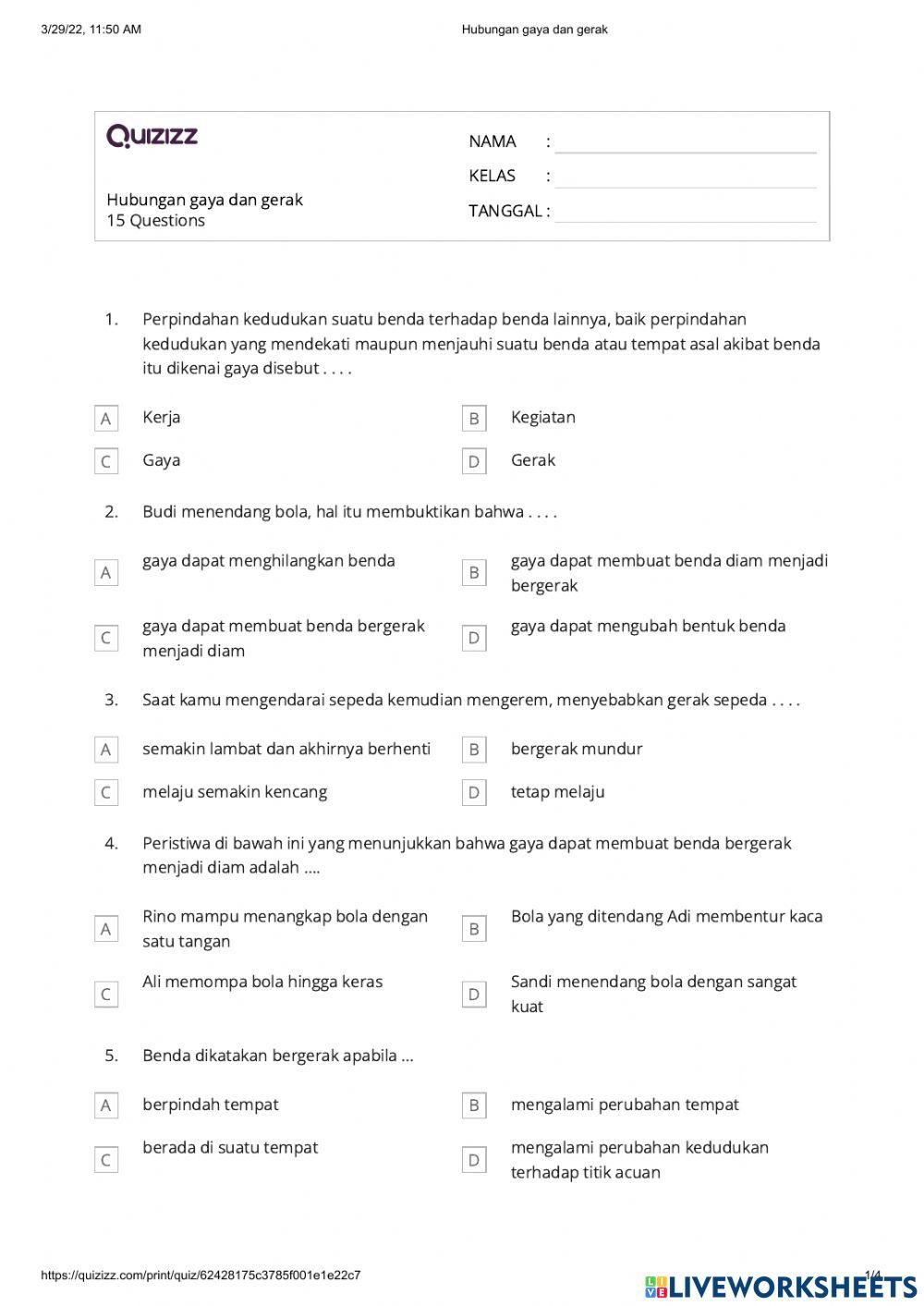 Hubungan gaya dan gerak 1