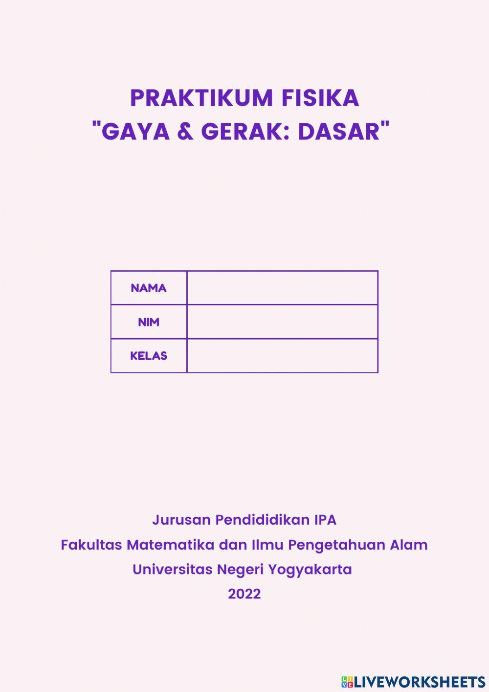 Gaya dan Gerak : Dasar