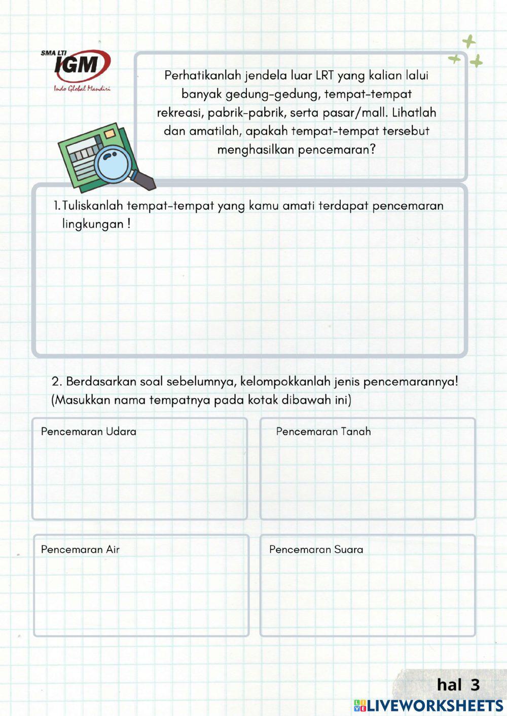 Edutrip pencemaran lingkungan