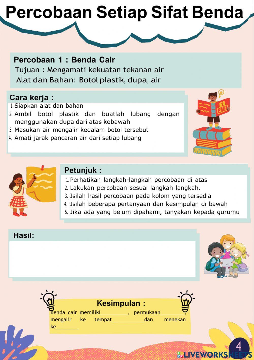 E-LKPD Sifat dan Perbuahan Wujud Benda Bagian 1