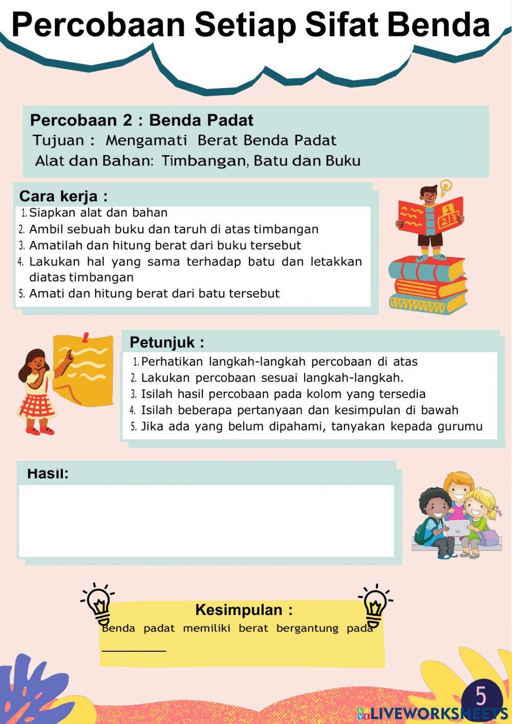 E-LKPD Sifat dan Perbuahan Wujud Benda Bagian 1