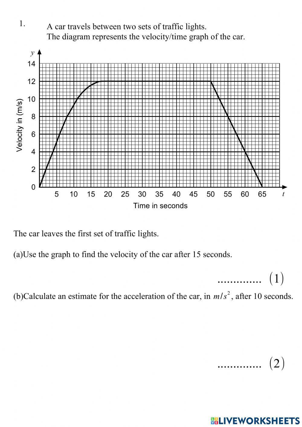 1970161 | Velocity time graph | Cazobi | LiveWorksheets
