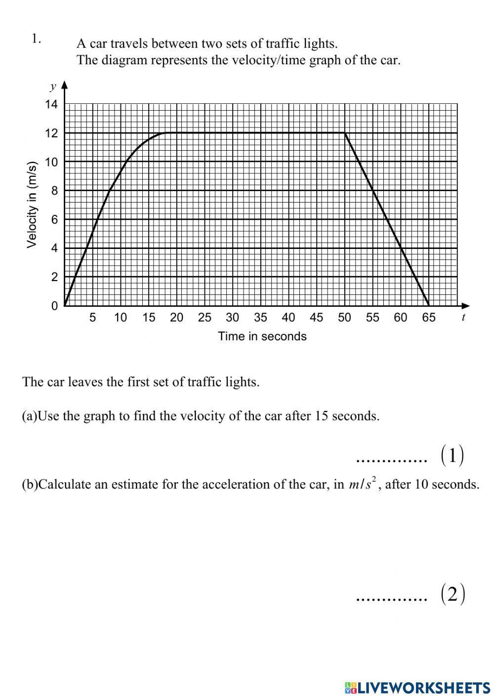 Worksheet Velocity Graph.pdf - Section: Name: Date: Velocity-Time Graph  Worksheet Part I: Time hours 1. Above is a velocity-time graph of a moving