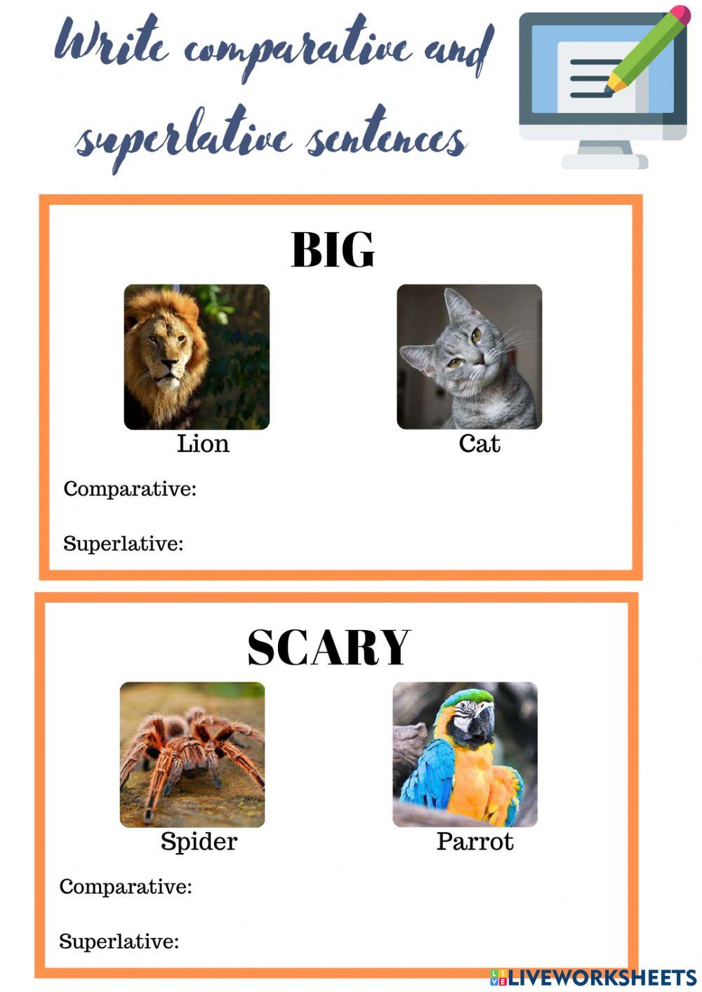 Animals, comparative and superlative